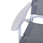 Outsunny Tumbona Reclinable y Plegable de Jardín con Respaldo Ajustable en 4 Posiciones Marco de Metal Textilene Transpirable 160x66x80 cm Gris