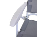 Outsunny Tumbona Reclinable y Plegable de Jardín con Respaldo Ajustable en 4 Posiciones Marco de Metal Textilene Transpirable 160x66x80 cm Gris