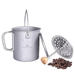 Boundless Voyage Taza de café de titanio al aire libre de prensa francesa olla de camping olla de cocina olla de viaje capacidad 750 ml máx. Ti1581A