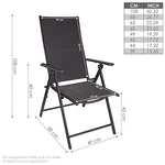 BRUBAKER Silla de Jardín Riva - Respaldo Alto Plegable - Respaldo Regulable en 7 Posiciones - Sillas Plegables - Resistentes a la Intemperie - Antracita