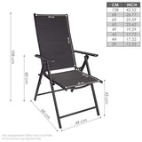 BRUBAKER Silla de Jardín Riva - Respaldo Alto Plegable - Respaldo Regulable en 7 Posiciones - Sillas Plegables - Resistentes a la Intemperie - Antracita