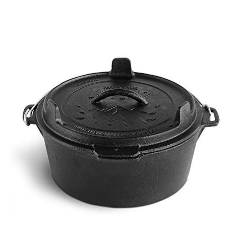 BURNHARD Olla de Hierro Fundido 3,8 L Dutch Oven, Horno holandés