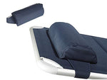 Juego de 2 tumbonas acolchadas plegables en azul marino con almohada extraíble.