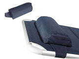 Juego de 2 tumbonas acolchadas plegables en azul marino con almohada extraíble.