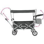 tectake 800800 Carrito de Mano Plegable, Carro de Transporte para Jardín, Carro de Carga para Excursiones (Gris)