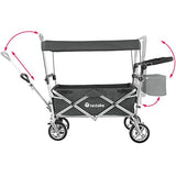 tectake 800800 Carrito de Mano Plegable, Carro de Transporte para Jardín, Carro de Carga para Excursiones (Gris)