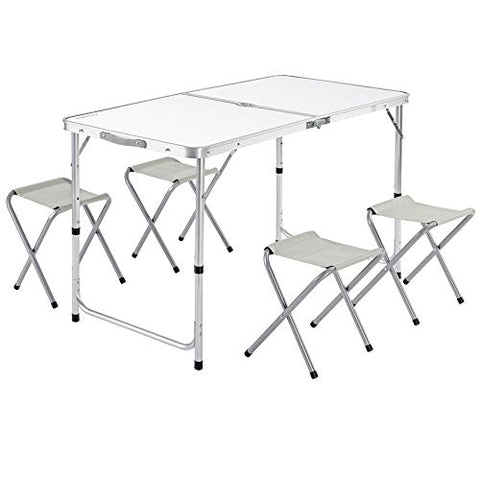 Casaria Mesa Maleta 4 Taburetes 120cm