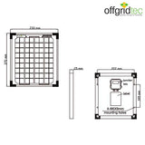 Placa Solar de 10 W fotovoltaico