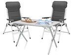 Set Luxe Camping – Grande Table de Camping en Aluminium avec Confort Chaises léger & Pliable – Facile à Ranger.