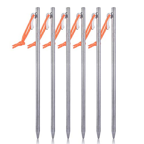 Boundless Voyage Paquete de 6 Clavijas para Carpas de aleación de Titanio de Alta Resistencia