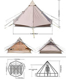 Ballsea Tienda de campaña para 4 Personas, Tienda Hexagonal, Hecha de Tela Oxford, Suelo de PVC, Transpirable e Impermeable 3,5 x 2,5 x 2,1m