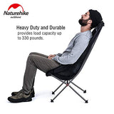 Naturehike Ligero Compacto Portátil Plegable Al Aire Libre Pesca Silla de Picnic Plegable Silla de Playa Silla de Camping Plegable Asiento NH18Y060-Z (Black)