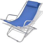 vidaXL Tumbonas Modelos Reclinables Pack 2 Unidades de Acero Azul 69x61x94 cm