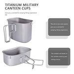 iBasingo Juego De Tazas De Cantina Militar De Matraz De Titanio Botella De Agua Tipo RiñóN De 1100 Ml Juego De Hervidor De Agua Para Exteriores Utensilios De Cocina Para Acampar Con Bolsa De Camuflaje