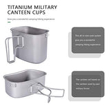iBasingo Juego De Tazas De Cantina Militar De Matraz De Titanio Botella De Agua Tipo RiñóN De 1100 Ml Juego De Hervidor De Agua Para Exteriores Utensilios De Cocina Para Acampar Con Bolsa De Camuflaje