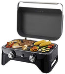 CAMPINGAZ Attitude 2100 LX Barbacoa de gas, barbacoa de mesa portátil con 2 quemadores de acero, 5 kW de potencia , para camping con tapa, termómetro y parrilla de hierro fundido, 2000038741