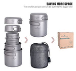 Set de Titanio Pot Pan Cook Set con mango plegable Camping al aire libre Picnic Senderismo