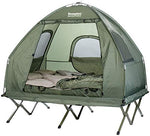 Semptec Urban Survival Technology Cama de Camping: Tienda Doble 4en1, Cama de Campamento, 2 Sacos de Dormir de Invierno, Colchón, Proteccion Solar (Cama de Campamento con Tienda)