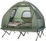 Semptec Urban Survival Technology Cama de Camping: Tienda Doble 4en1, Cama de Campamento, 2 Sacos de Dormir de Invierno, Colchón, Proteccion Solar (Cama de Campamento con Tienda)