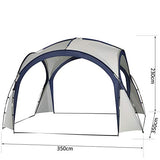 Outsunny - Carpa Tienda de Fiesta Gazebo 3.5x3.5m Toldo Abierto para Eventos Camping Impermeable Protección UV