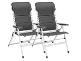 Juego de 2 sillas de camping XXL acolchadas, plegables y ligeras, sillón de relax con comodidad
