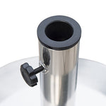 Outsunny Base Sombrilla Acero Inoxidable Soporte Pie para Parasol Φ34mm/Φ38mm/Φ48mm Jardín Patio Color Plateado