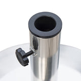 Outsunny Base Sombrilla Acero Inoxidable Soporte Pie para Parasol Φ34mm/Φ38mm/Φ48mm Jardín Patio Color Plateado
