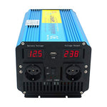Inversor de Corriente Onda Sinusoidal Pura 3000W/6000W Convertidor 12V a 220V 230V con Control Remoto Salidas de AC Dobles & Pantalla 2 LED