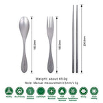 Boundless Voyage 3 unids titanio Tenedor cuchara palillos para acampar viaje casa con bolsa de transporte cubiertos al aire libre Utensilios de cocina Ti1071T