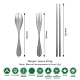 Boundless Voyage 3 unids titanio Tenedor cuchara palillos para acampar viaje casa con bolsa de transporte cubiertos al aire libre Utensilios de cocina Ti1071T