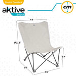 Aktive 62638 - Sillón plegable exterior camping, playa, jardín | Medidas 78x76x91,5cm |Incluye asa de transporte | Soporta hasta 115kg | Sillas plegables, silla exterior, camping