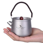 Boundless Voyage Hervidor de Titanio con Filtro Agua para Acampar Tetera de Titanio Juego de cafetera Cafetera Hervidor de Agua para Senderismo Uso Diario Ti15101B