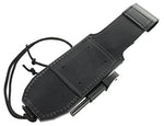JEO-TEC Nº9 Cuchillo Supervivencia Caza Monte bushcraft Camping Outdoor Campo - Funda de Piel con pedernal y Piedra afilar incluidos - Acero MOVA-58 - Fabricado en España