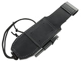 JEO-TEC Nº9 Cuchillo Supervivencia Caza Monte bushcraft Camping Outdoor Campo - Funda de Piel con pedernal y Piedra afilar incluidos - Acero MOVA-58 - Fabricado en España