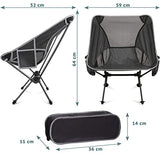 smartpeas Silla De Camping Fabricada En Robusto Poliéster 600D Y Aluminio - Ligera Y Plegable - Accesorio De Camping con Bolsillos Laterales + Tapete De Playa & Bolsa De Transporte