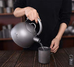 Boundless Voyage Tetera ultraligera de gran capacidad con zumbador de advertencia de 2 l de titanio para agua hirviendo, café, té Ti1584A
