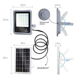 Kit Luz Led Solar con mando a distancia, 50W, 6500K luz blanca, Resistente al agua IP65.