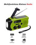 Radio de Emergencia Portátil Manivela FM Am, Generacion Solar Portátil Multifunción Al Aire Libre Novedad Radio con 2000mAh Batería/Alarma SOS/LED Linterna