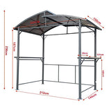 Angel Living Pabellón de Barbacoa de Aluminio y Acero con Techo de PC, Marquesina de Aluminio con Campana Extractora, Gazebo Pergola para BBQ con Zona de Almacenamiento