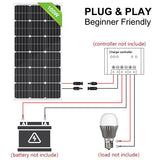 Placa Solar de 100 Watts de 12 voltios aplicable para autocaravana, campervan, caravana, hogar,