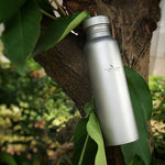 Boundless Voyage Botella deportiva de titanio de 800 ml con tapa de titanio al aire libre Ciclismo Senderismo Botella