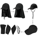 Boundless Voyage Hombres Mujeres Sombrero Al Aire Libre Mascarilla Ajustable Extraíble Camping Senderismo Pesca UPF 50+ Verano Protección UV Selva Cap