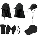 Boundless Voyage Hombres Mujeres Sombrero Al Aire Libre Mascarilla Ajustable Extraíble Camping Senderismo Pesca UPF 50+ Verano Protección UV Selva Cap