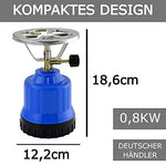 TronicXL Hornillo de cocina gas de camping de 1 foco, quemador de aluminio + 8 botellas de gas butano