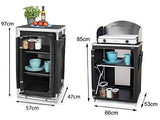 Juego de 2 – Cocina de camping robusta, estable, con protección contra el viento plegable + armario de camping resistente a la intemperie plegable