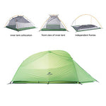 Naturehike Cloud-up 3 Tienda de Campaña Ultraligera para 3 Personas - Tienda Impermeable de Doble Capa para Trekking, 4 Estaciones(Verde)