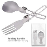 Set tenedor y cuchara plegable Spork Titanio senderismo y camping