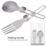 Set tenedor y cuchara plegable Spork Titanio senderismo y camping