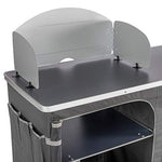 CAMPART Travel KI-0726 Cocina de Camping Almeria XXL, con Paravientos, Bolsa de Almacenamiento incluida, 2 Puertas, Unisex Adulto, Gris