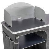 CAMPART Travel KI-0726 Cocina de Camping Almeria XXL, con Paravientos, Bolsa de Almacenamiento incluida, 2 Puertas, Unisex Adulto, Gris